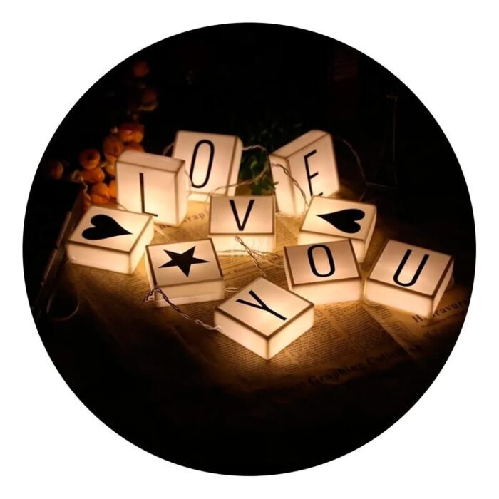 Cortina luces led letras intercambiables