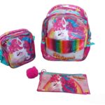 Set de mochila 13", lunchera y cartuchera unicornio