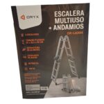 Escalera de aluminio con andamio