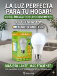 Lámpara led 12w luz fría