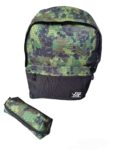 Mochila camuflada +cartuchera 17” tiene salida para cargador portátil