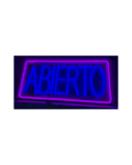 Cartel Neon Abierto 50x25cm