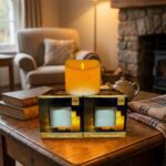 Velón LED a Pila 10x10cm Efecto Fuego Llama Oscilante
