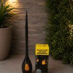 Antorcha Solar Estaca Jardin Exterior Efecto Llama Fuego 58cm
