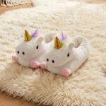 Pantuflas Unicornio Peluche Infantil Nena Invierno Antideslizante
