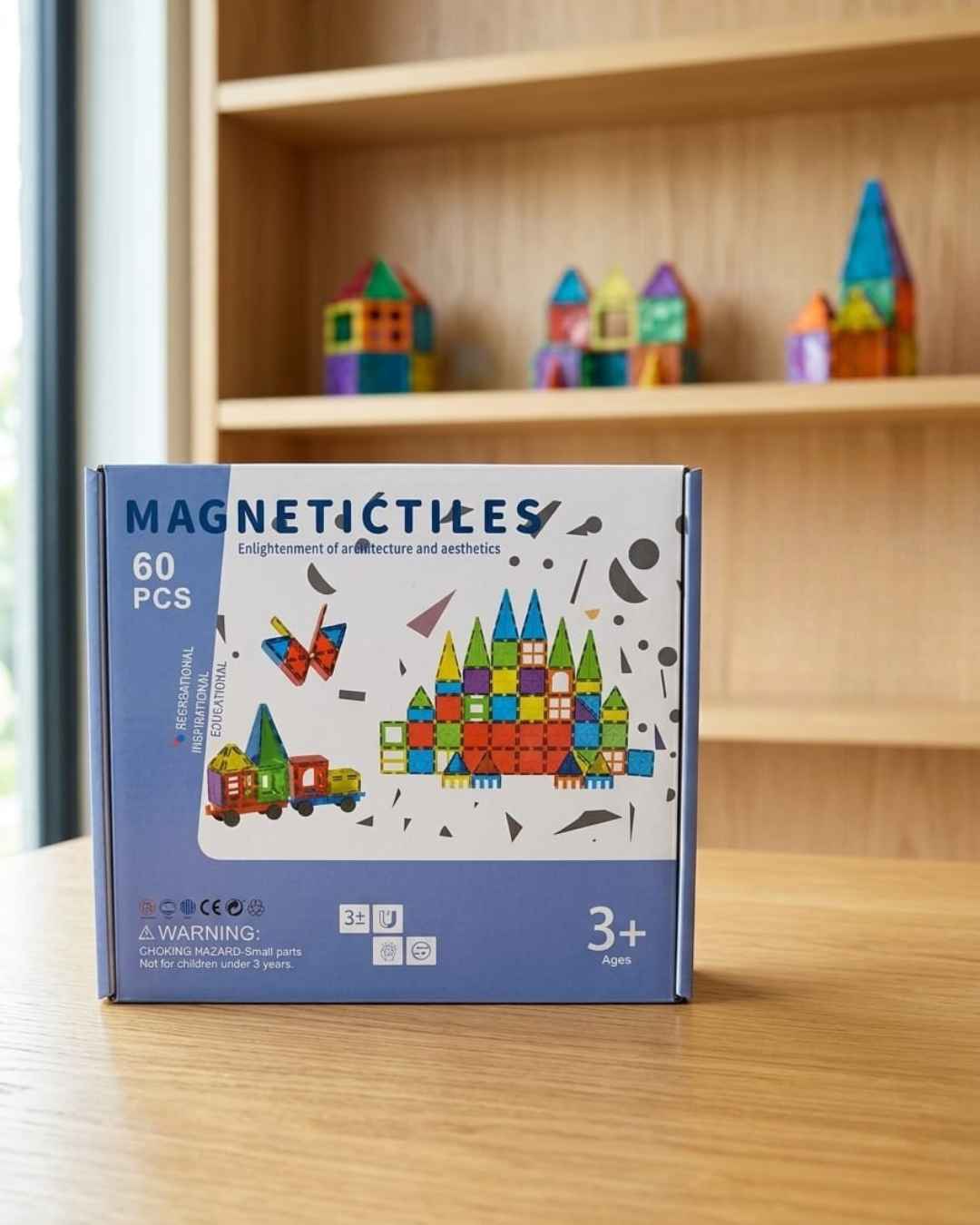 356 Bloques Magneticos 60 Piezas Juego Didactico 3D - Imagen 1