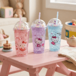 Vaso Infantil Hello Kitty 500ml con Tapa y Sorbete