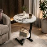 Mesa Auxiliar Coffee Table Redonda Doble Estante