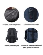 Mochila Viaje 18.5 Cierre Vacio Bomba Usb Candado - Imagen 4