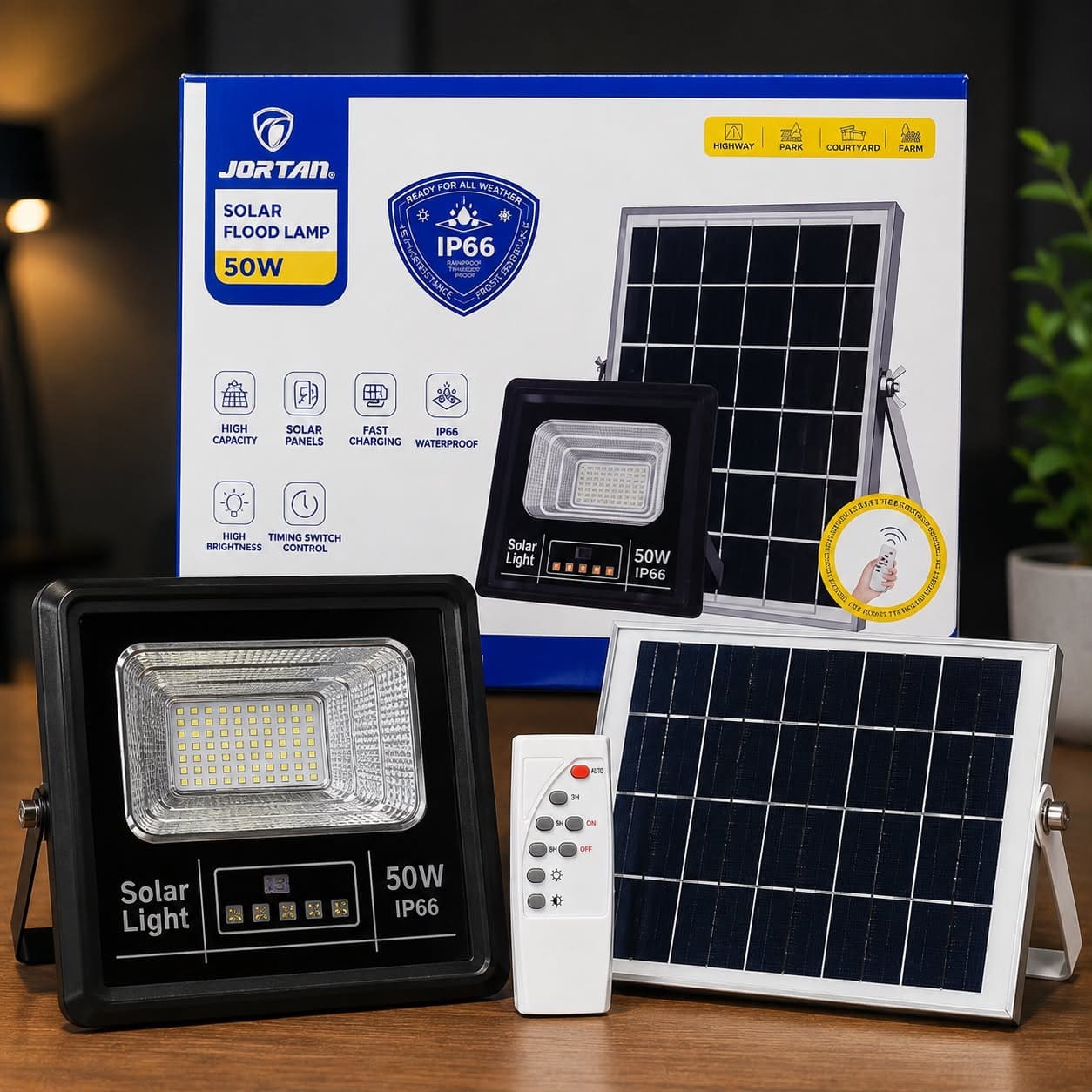 PHOTO-2026-07-17-14-38-43 Reflector Solar LED 50W Exterior Con Control Jortan 25001-5 - Imagen 1