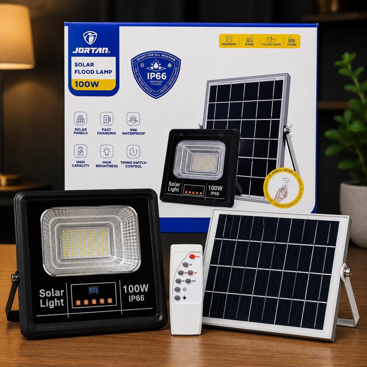 PHOTO-2026-07-17-14-40-14 Reflector Solar LED 100W Exterior Con Control Jortan 25001-1 - Imagen 1