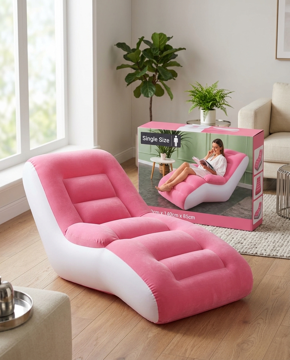 Gemini_Generated_Image_kvmsqdkvmsqdkvms Sillón Cama Inflable Tipo Reposera para Descansar - Imagen 1