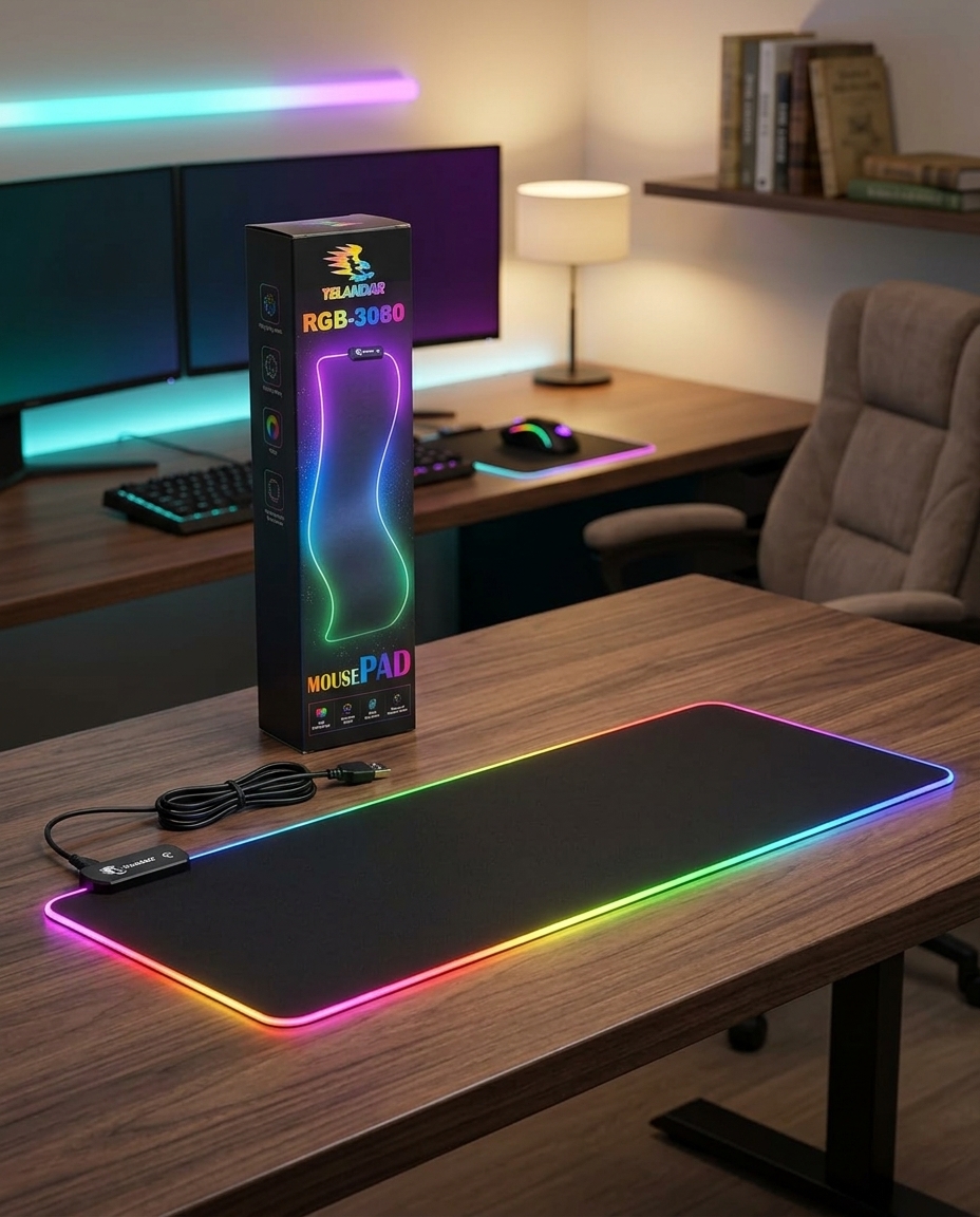 Gemini_Generated_Image_ty3makty3makty3m Mousepad Gamer RGB 80x30 cm con Luz LED Yelandar RGB-3080 - Imagen 1