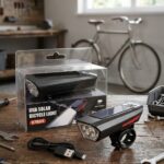 Luz Delantera para Bicicleta Recargable USB y Solar S7599