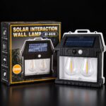 Aplique Solar LED Doble Lámpara Luz Cálida con Sensor XF-8828