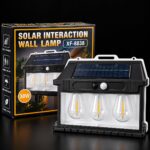 Aplique Solar LED Tipo Farol Luz Cálida con Sensor XF-8838