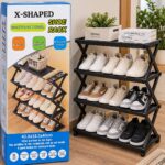 Zapatero Plegable Organizador de Zapatos en X 48x43 cm