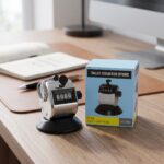 Contador Manual de Mesa con Base, Cuenta Ganado de 4 Dígitos