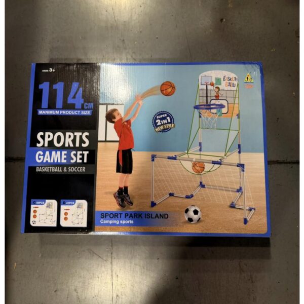 Juego de Básquet y Fútbol 2 en 1 Grande 114 cm para Niños