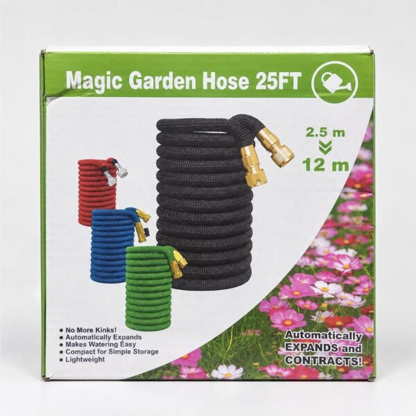 Manguera Extensible de Riego 2,5 a 12 m con Conectores Metálicos