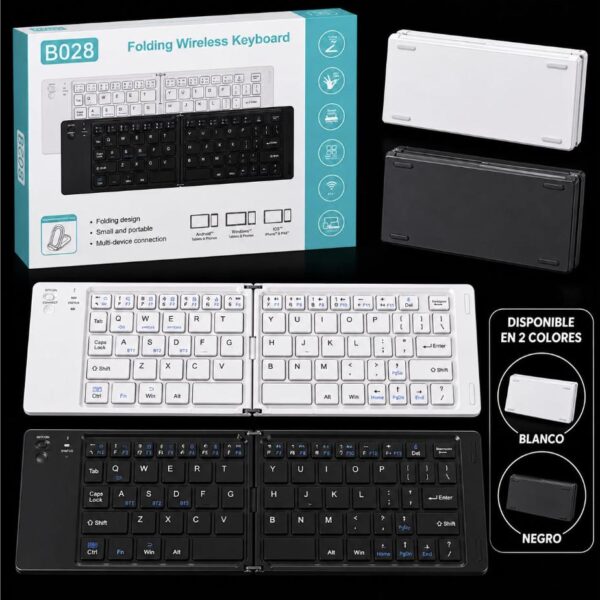 Mini Teclado Plegable Inalámbrico Bluetooth Multidispositivo B028