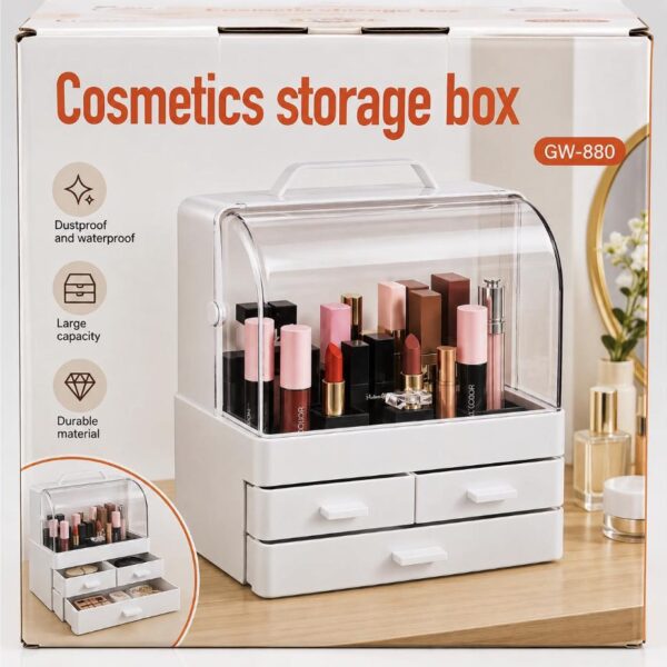 Organizador de Cosméticos con Tapa Acrílica y Cajones GW-880