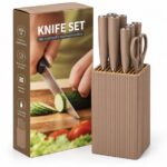 Set de 7 Cuchillos de Acero Inoxidable con Taco y Tijera