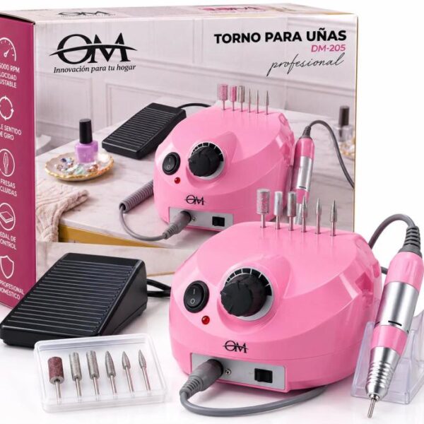 Torno para Uñas Profesional 35000 RPM con Pedal OM DM-205
